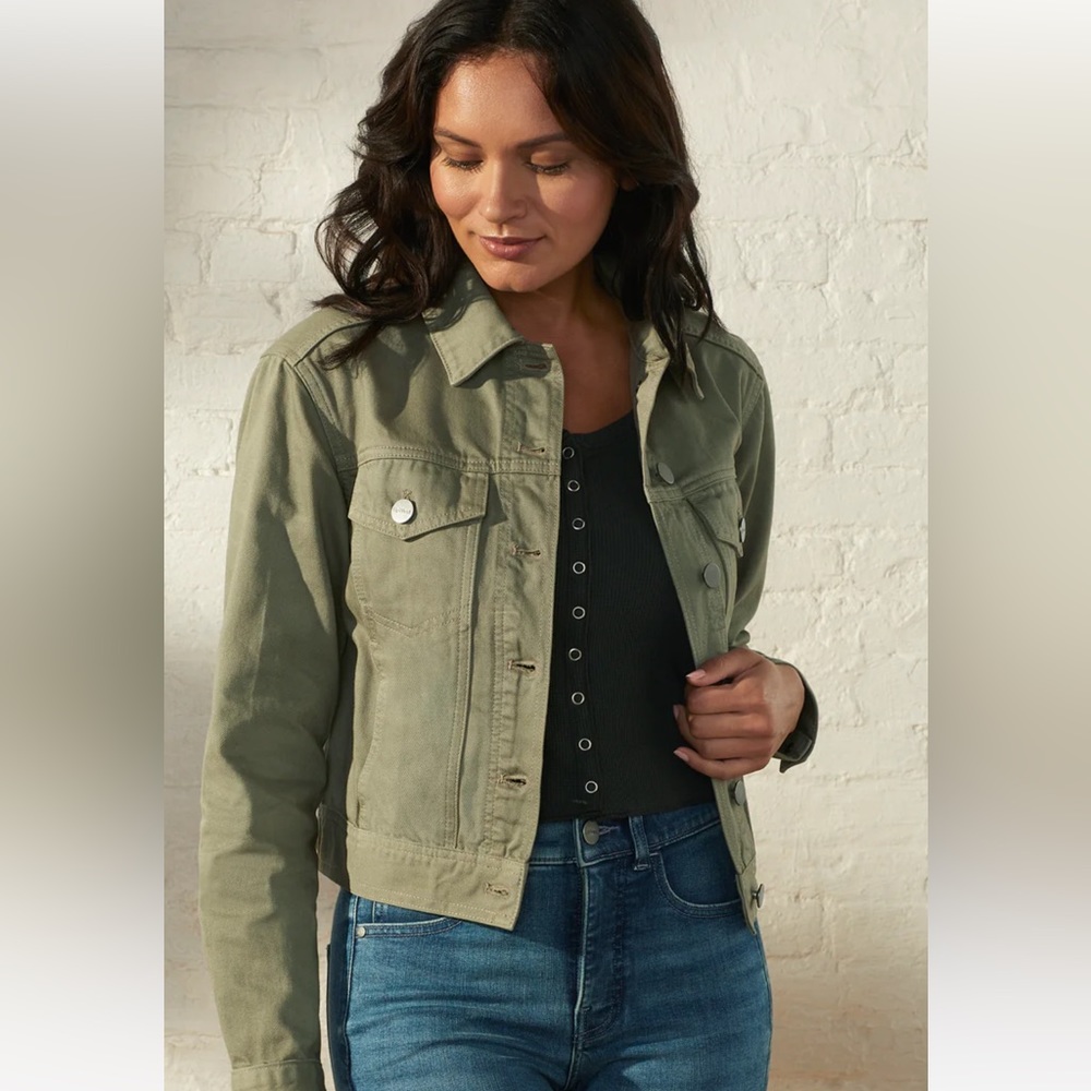 Green khaki cropped jacket